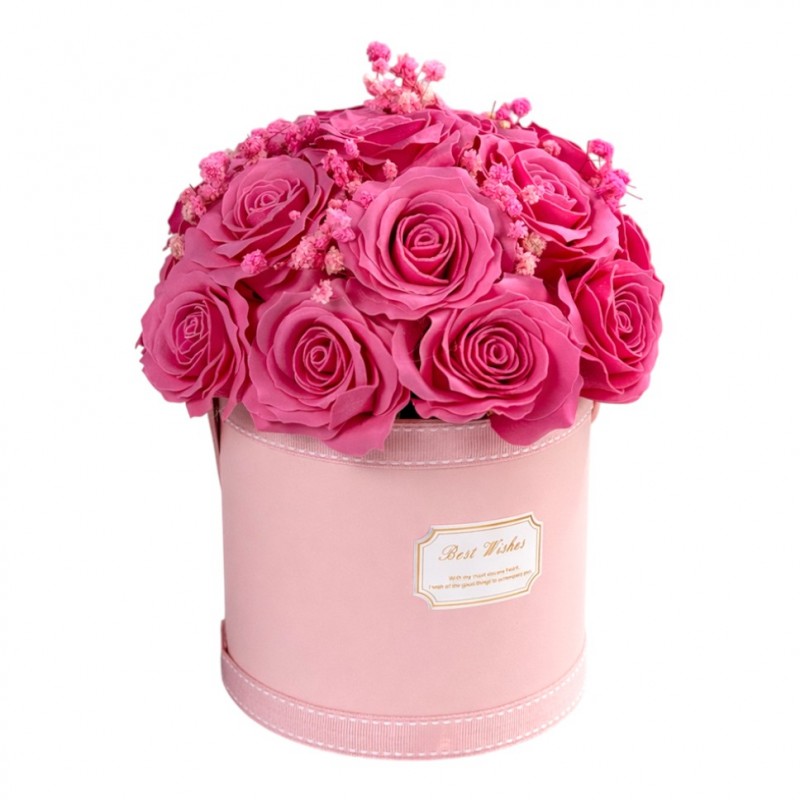 Flower box, bukiet zapachowych kwiatów mydlanych w pudełku 20szt. BUK29