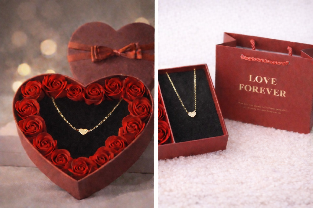 Walentynkowy zestaw naszyjnik+kolczyki serce. Prezent dla niej